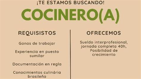 Cocinero A Empleabilidad Y Trabajo Temporal Ett Sl Madrid Chef Y