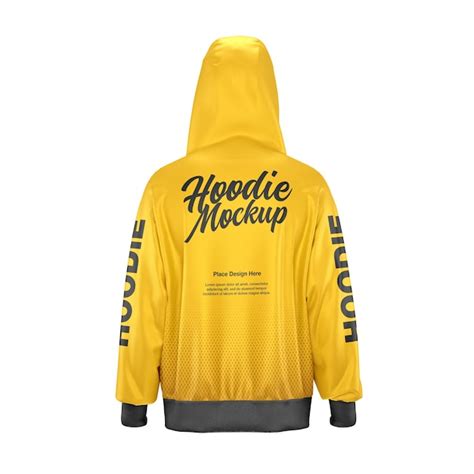 Premium Psd Back View Of Hoodie Mockup