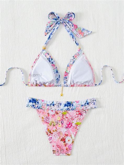 Shein Swim Vcay Women Floral Print Bikini Set For Beach Vacation Random Color Summer Beach