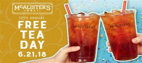 McAlister's Annual Free Tea Day 6.21.18 | 96.9 WXBQ