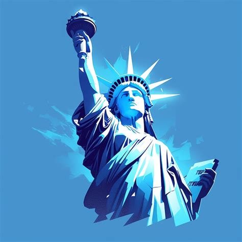 Premium Vector Independence Day 2024 Statue Of Liberty Logo