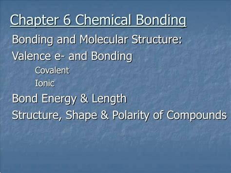 Ppt Bonding And Molecular Structure Valence E And Bonding Covalent