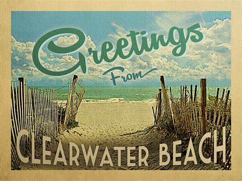 Greetings From Clearwater Beach Digital Art By Flo Karp Fine Art America