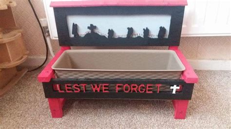 Remembrance Poppy Day Planter Garden Woodwork Scroll Saw Wood