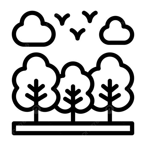 Icono De L Nea De Bosque Vector Png Icono De Bosque Bosque Natural