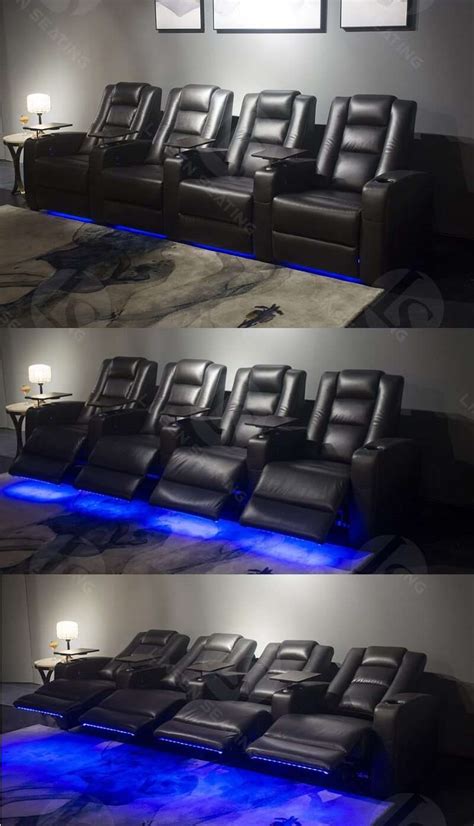 4 Seat Theater Recliner With LED Lighting LS-697B | Linsen Seating