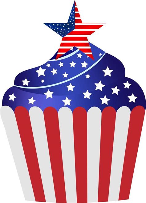 4th Of July Cupcake Clipart 22011069 Vector Art At Vecteezy