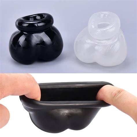 Clear Black Bull Bag Ball Stretcher Snug Scrotum Silicone Ballstretcher