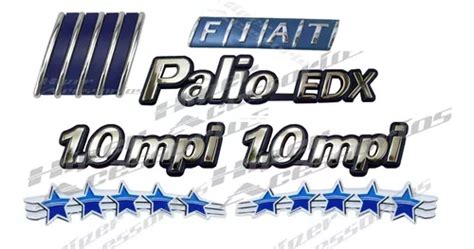 Emblemas Palio Edx 1 0 Mpi Fiat Mala E Fiat Capô E Adesivos 5 Estrelas