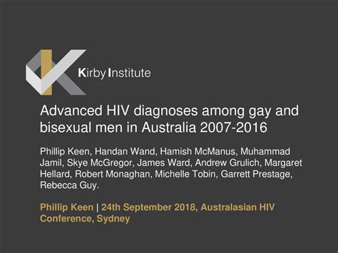 Advanced HIV Diagnoses Among Gay And Bisexual Men In Australia Phillip