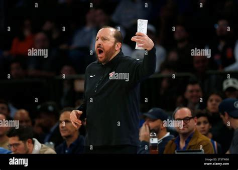 New York Knicks Head Coach Tom Thibodeau Calls A Play During The Second