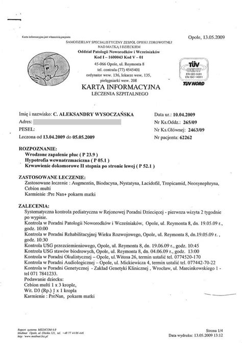 Karta Informacyjna Leczenia Szpitalnego