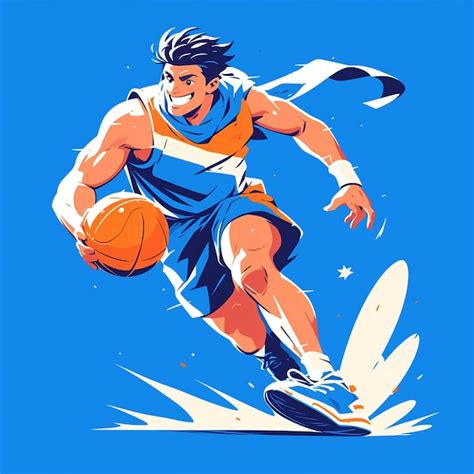 Premium Vector A Filipino Man Is Playing Basketball