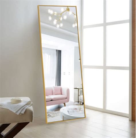Stylish Gold Full Body Mirror Free Standing Design Hola Furniture