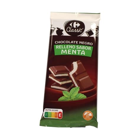 Chocolate Negro Relleno De Menta Carrefour Classic Sin Gluten G