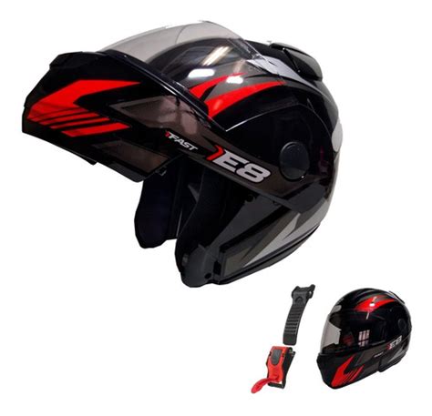 Capacete Articulado Masculino Ebf E Fast Vermelho Robocop Frete Gr Tis