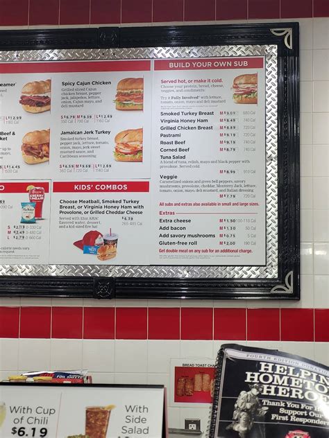 Menu At Firehouse Subs Laurel Shopping Center Fast Food Laurel 901 Washington Blvd