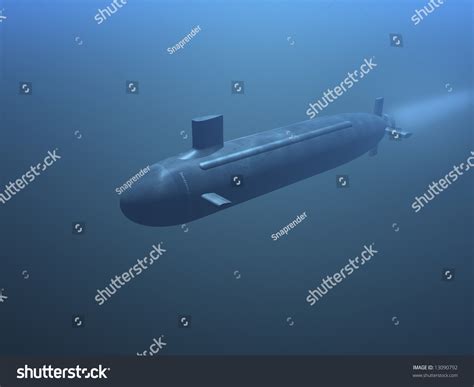 3d Submarine Under Water Front View Stock Photo 13090792 : Shutterstock