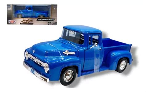 1956 Ford F100 Pickup Azul Motor Max 124 Envío Gratis