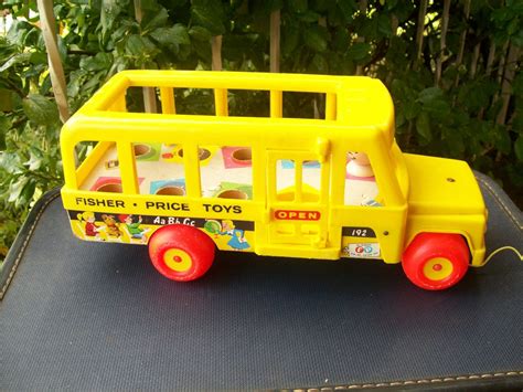 Vintage Fisher Price Yellow School Bus With By Violetteslippers