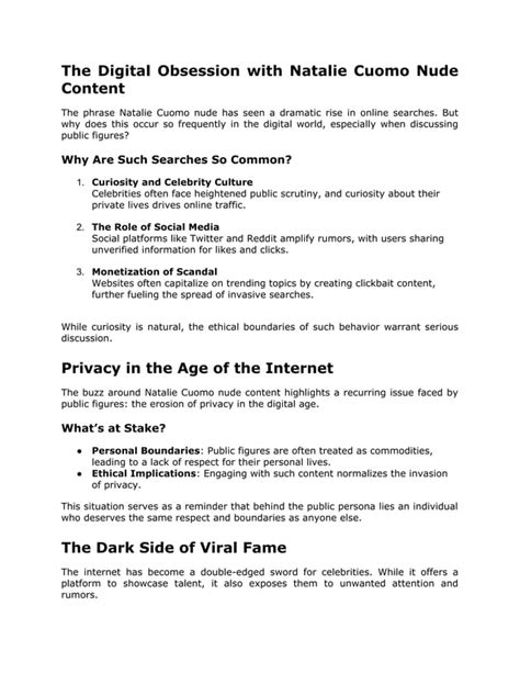 Unveiling The Buzz Around Natalie Cuomo Nude Content Docx