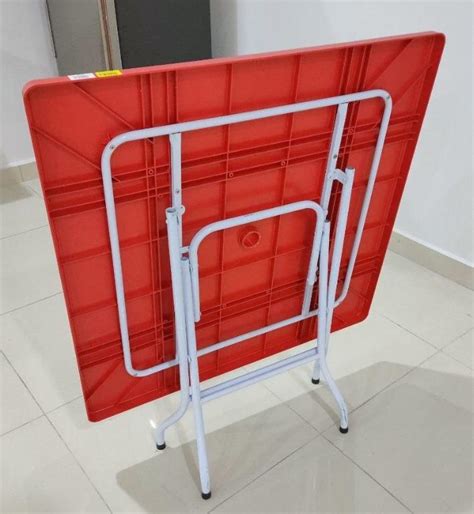 Meja Lipat Foldable Plastic Table Red X P C Furniture Home