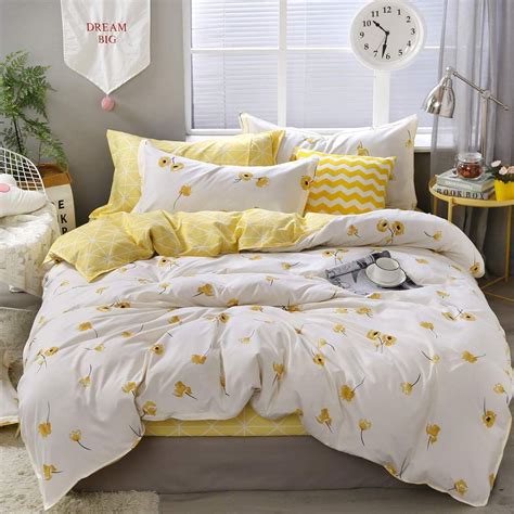 20 Yellow Floral Comforter Set The Urban Decor