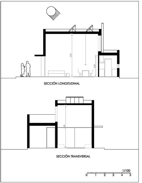 Secciones Longitudinal Y Transversal Artefactoarquitectos