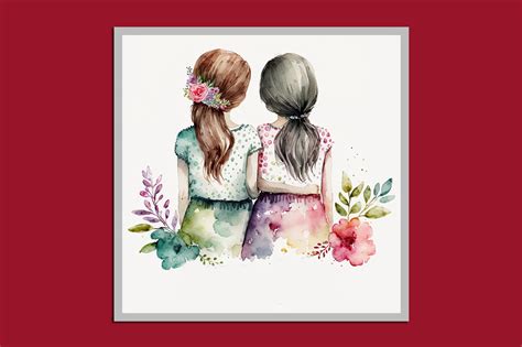 Best Girl Friends Watercolor Painting Graphic By Radha Rani · Creative