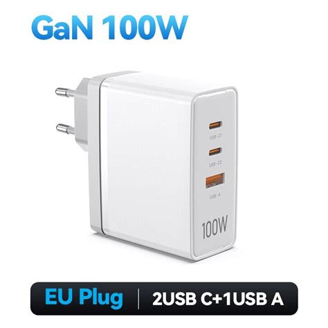 Vention 100w เครื่องชาร์จ Gan 3พอร์ต Usb Type C ชาร์จเร็วสำหรับ Iphone