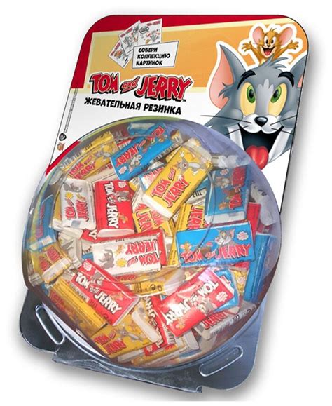 Жевательная резинка Tom & Jerry микс вкусов жвачка в сфере 200 шт*4,5г ...