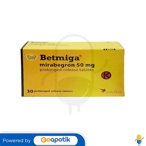 Betmiga 50 Mg Box 30 Tablet Kegunaan Efek Samping Dosis Dan Aturan