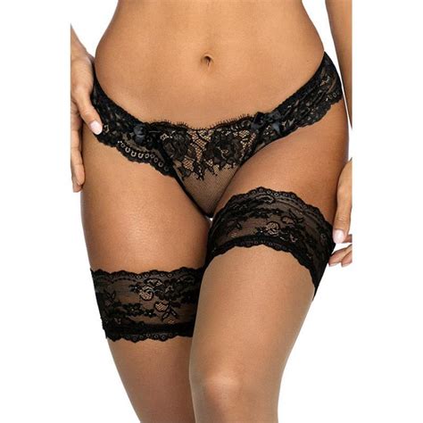 Lingerie F Minine String Ficelle En Dentelle Noire