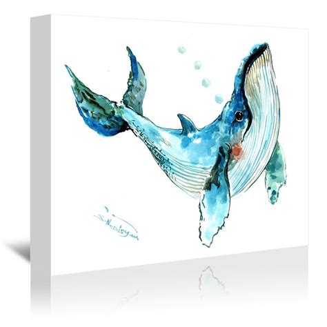 Humpback Whale Whimsical By Suren Nersiyan Wrapped Canvas Wall Art