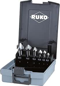 RUKO HSSE Co 5 Taper And Deburring Counter Sinker Set In Plastic Case