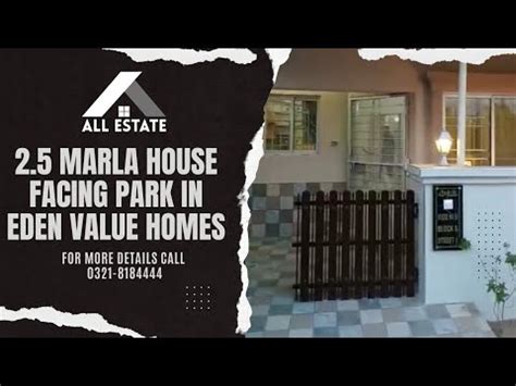 2 5 Marla Facing Park House In Eden Value Homes Thokar Niaz Baig Lahore