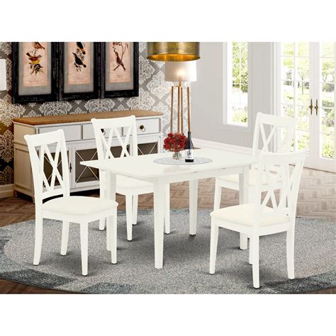 Homestock Victorian Vibes 5 Pc Rectangular Dinette Set Dining Chairs With Double X Back And A