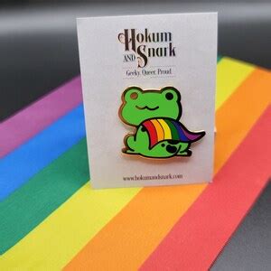 Pride Frog Chibi Hard Enamel Pin Choose Gay Rainbow Pride Flag Or Progress Pride Flag For