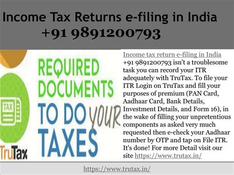 Ppt How To E Filing Income Tax Returns In India