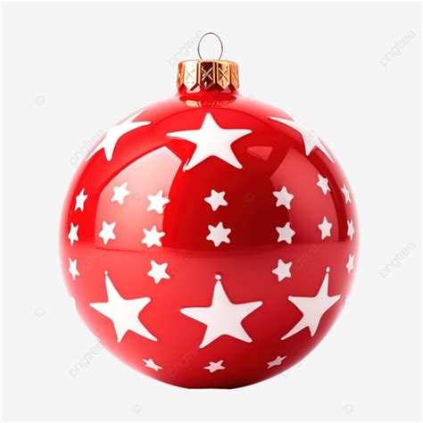 Red Christmas Ball With Stars Red Christmas Ball PNG Transparent