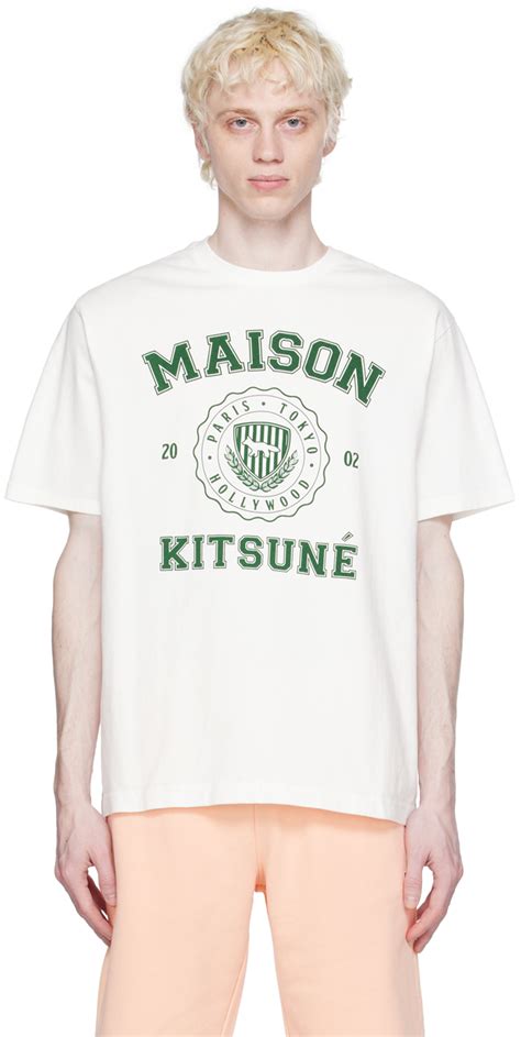 White Hotel Olympia Edition Varsity T Shirt By Maison Kitsun On Sale