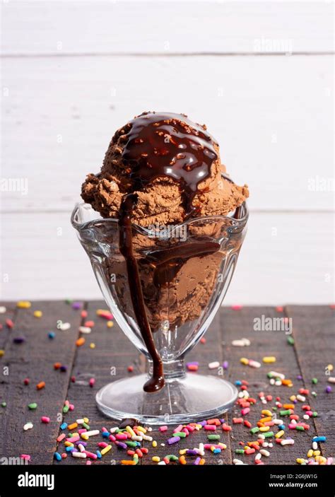 Chocolate Ice Cream Sundae With Sprinkles