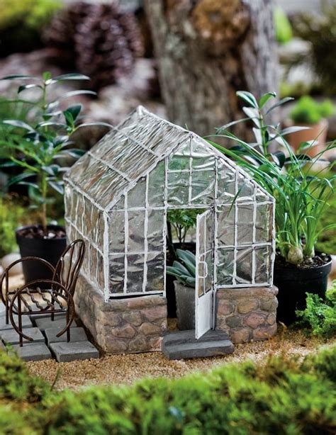 Jeremie Miniature Fairy Garden Greenhouse And Chair Miniature Fairy Gardens Fairy Garden