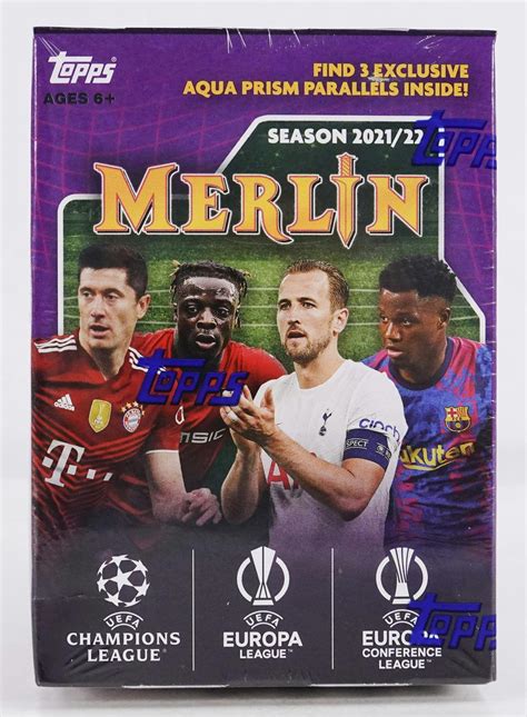 202122 Topps Uefa Champions League Merlin Chrome Soccer 8 Pack Blaster