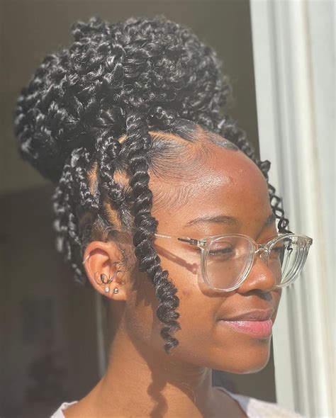 Twist Braids In A Bun