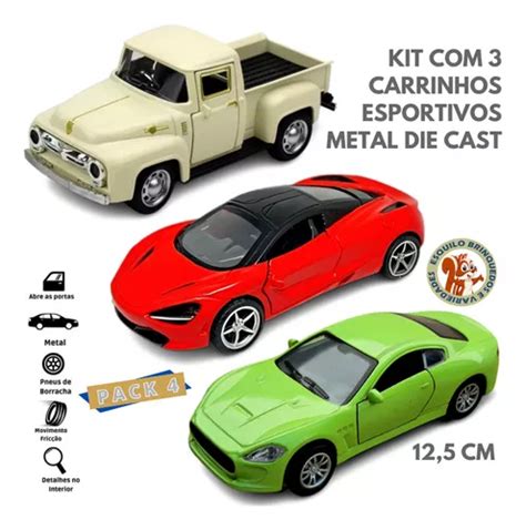 Kit Carrinhos Esportivos Ferro Miniatura Carro Cole O Mercadolivre