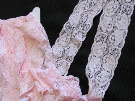 Lace Soft Vintage Stretch Pink Lingerie Lace Trim Inches Etsy