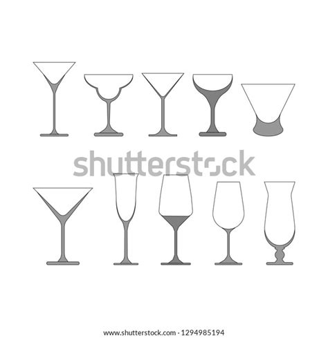 Wine Glasses Set Vector Illustration On Stock Vector Royalty Free 1294985194 Shutterstock