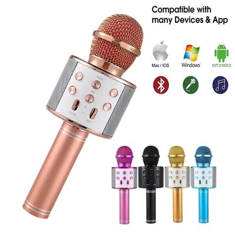 Microphone Sans Fil Compatible Bluetooth Pour T L Phone Portable Karaok