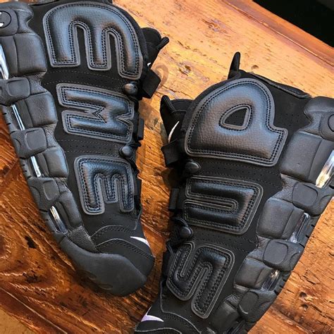 Supreme X Nike Air More Uptempo Triple Black Sneakers Nike Hiking